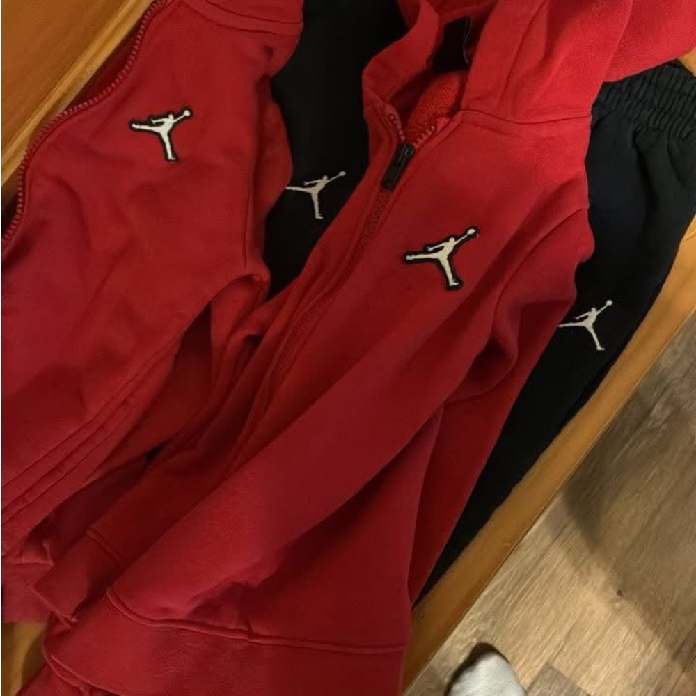 Jordan Kids Red and Black Joggers